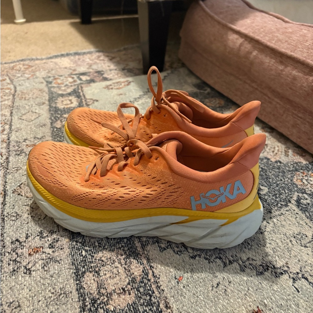 Hoka Women's Orange and Yellow Running Shoes